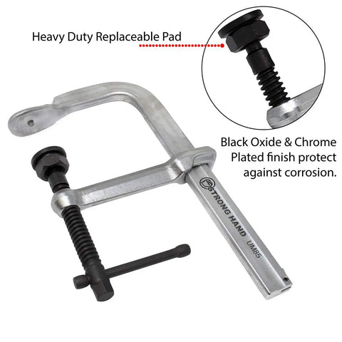 Sliding Arm Clamp Kit 20.5 Inch Heavy Duty With 2,400 Lbs Clamping Force 5.5 Inch Throat, replaceable pad, corrosion protection.