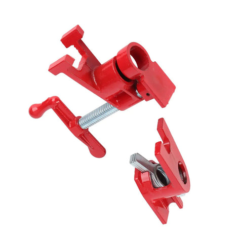Three Quarters Inch Hand Crank Vertical Pipe Clamp Fixture For Woodworking, Cast Iron Spring Clip, Quick And Handy Woodworking Tool For Carpenters, Cabinet Makers, Furniture Assembly And More