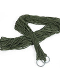Ultra Lightweight Travel Hammock For Camping And Hiking Nylon Mesh Net Sleeping Bed With Easy Hooks Army Green coiled view