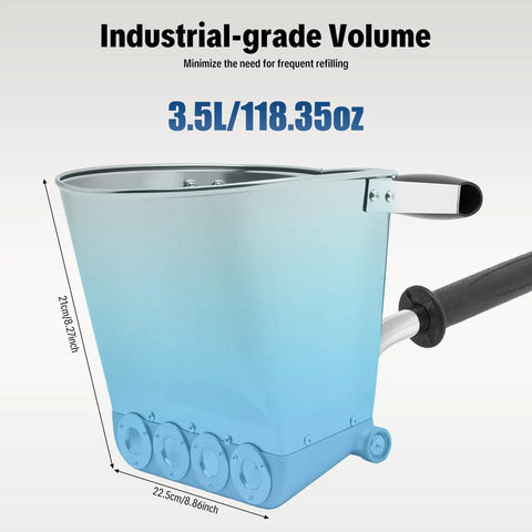 Heavy Duty Pneumatic Stucco Sprayer Hopper With 4 Jet for Concrete Cement Mortar 3.5L capacity aluminum hopper detail view.
