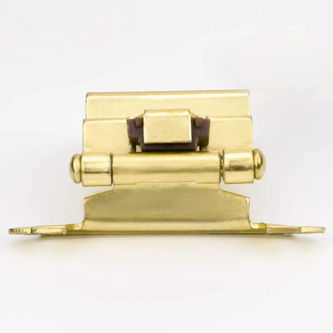 Self Closing Three Eighths Inch Brass Cabinet Hinges For Kitchen Cabinets And Bathroom Cabinets Inset Face Mount Heavy Duty Durable Hardware With Screws Easy To Install Modern Look SCH38BB 24 Hinges Included For Drawer Doors, front view