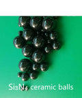 Twenty Piece Lot Of 1.588Mm Silicon Nitride Ceramic Balls G5 Grade on green background, showcasing black precision balls.