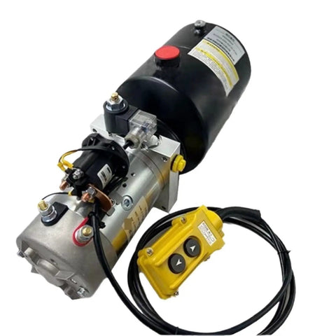 No Sweat Heavy Duty Scissor Lift Hydraulic Power Unit And Motor Pump Pack with yellow remote control and compact design.