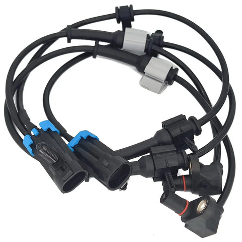 Top Shelf Abs Wheel Speed Sensor Pair Front Left And Right Built Dead Straight For That Smooth Ride And Tight Handling Fits Chevy Avalanche Silverado Express, showcasing the wiring connectors.