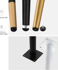 Heavy Duty Adjustable Table Legs Four Pack Rust Resistant Steel Support Feet For Couch Sofa Chair Rising Twenty Six Inches Tall To Elevate Your Setup With Rock Solid Stability And Quick Install, showing adjustable height feature and anti-slip mats.
