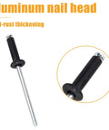 Aluminum Blind Rivets Kit One Eighth By Half Inch, 100 Pieces Black Pop Rivets for DIY Home Projects, showing black rivet and insert