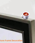 Mini coffee cup magnetic resin hinge head from Coffee Hinge Head Topper Set Of 6 Mini Magnetic Door Hinge Heads Decorative Topper For Whimsical Coffee Themed Decor A Fun Gift Idea For Coffee Lovers Hinges Head Charms For Cabinets And Doors attached to picture frame