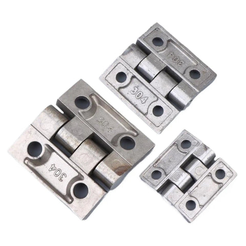 Three stainless steel detachable slip joint cabinet door hinges with lift off capability and soft close damping system, sizes 40x40mm, 50x50mm, 60x60mm.