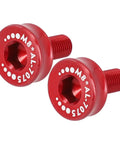 Lightweight Aluminum Alloy Bicycle Crank Arm Bolts M8 Thread Two Pack Water Resistant For Square Taper Bottom Bracket Red