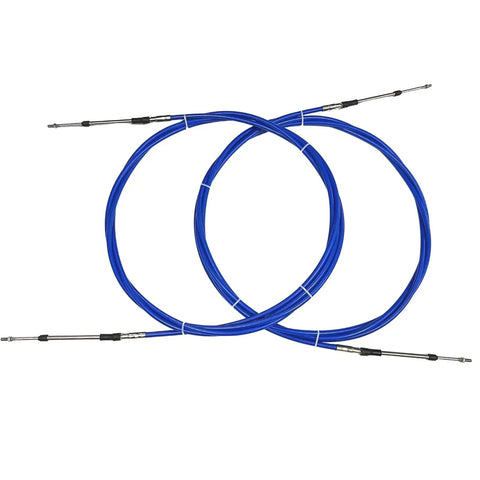 Universal 23 Ft Outboard Shift And Throttle Cable Set For 3300 33C Control Boxes Blue Two Piece Cables For Yamaha Suzuki Honda Nissan Chrysler Outboards Not Mercury Fits Boat Steering System