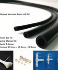 Premium Black Silicone Vacuum Tubing Hose Line Kit For Auto Engines And Turbos With High Performance DIY Intake Or Radiator Hoses Up To 130 Psi Max Pressure Including Assorted Sizes And Hardware Accessories For Any Ride, 3mm 4mm 8mm