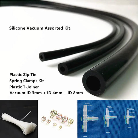 Premium Black Silicone Vacuum Tubing Hose Line Kit For Auto Engines And Turbos With High Performance DIY Intake Or Radiator Hoses Up To 130 Psi Max Pressure Including Assorted Sizes And Hardware Accessories For Any Ride, 3mm 4mm 8mm