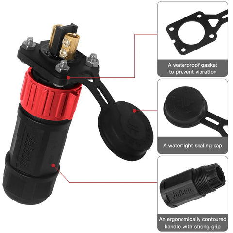 Beefed Up Trolling Motor Plug And Receptacle Set For 12V 24V 36V And 48V Boats, Waterproof Marine DC Power Connector Kit details