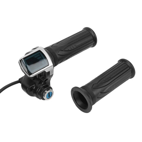 Twist Throttle Grips For Electric Bikes And Motor Scooters With LED Power Indicator And Lock Key Set 48V Compatible ABS Durable Handle Grips Replacement Upgrade For Daily Riding