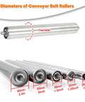Set Of 5 Heavy Duty Conveyor Rollers For Industrial Gravity Systems Stainless Steel Replacement Rollers Dia 50mm 2 Inch