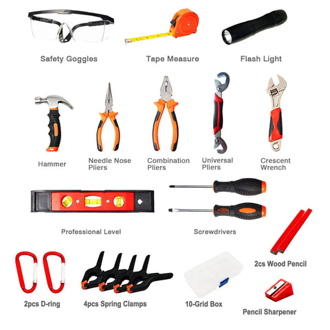 25 Pieces Kids Real Tool Kit With Real Hand Tools For Young Builders Includes Kids Tool Belt And Pouch Bag Magnetic Wristband