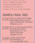 Ingredients and contact details for Vegan HEMA Free Gel Nail Polish Kale 073 Soak Off UV LED Cure Cruelty Free 10ml.