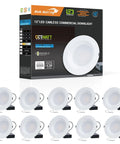 12 Inch Canless LED Recessed Downlight With Junction Box, Pack of 10, Adjustable Wattage 30 To 50 Watts with 3CCT option.