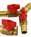Boss Level Solid Brass 3-Way Ball Valve With 12mm Fitment For Water Air Flow Throttle Plumbing Pneumatic System leak-free operation angle view