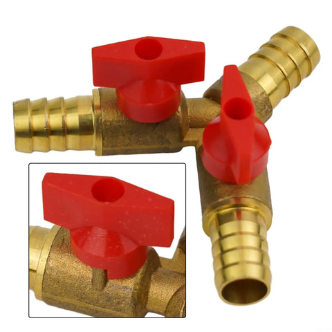 Boss Level Solid Brass 3-Way Ball Valve With 12mm Fitment For Water Air Flow Throttle Plumbing Pneumatic System leak-free operation angle view