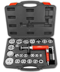 Pneumatic Brake Caliper Compression Tool Kit, Air Operated Disc Brake Piston Wind Back Rewind Tool in open case