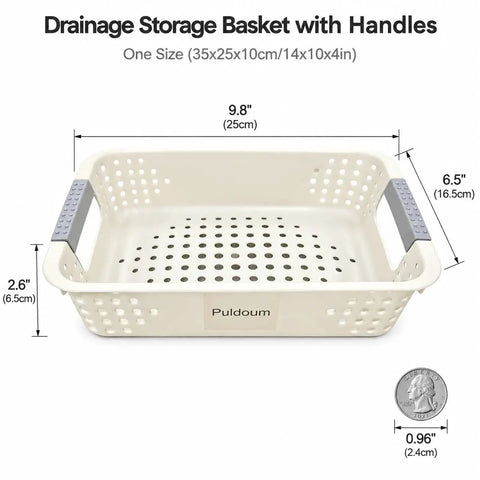 Heavy Duty Plastic Storage Bins With Open Top Design For Zero Stress Home Organization Straight Up Sturdy Build keeps clutter at bay with drainage basket.