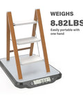 Grab-and-Go 3 Step Folding Aluminum Ladder With Non Slip Wide Steps For Easy Home Reach, Lightweight Yet Durable Step Stool For Kitchen Closet Bedroom, Supports Up To 330 Lb, Woodgrain Finish, 8.82 lbs