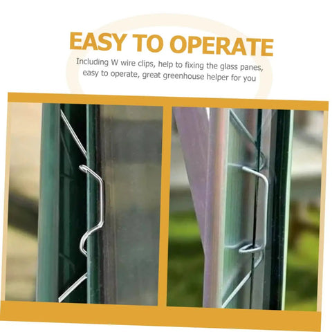 50 Piece Greenhouse Glass Fixing Clips Stainless Steel Z Type Clamps Repair Kit For Film Covering Weatherproofing Easy To Use And Carry For Greenhouse Glass Panes In Storms And High Winds Lightweight And Portable Grab And Go Ready