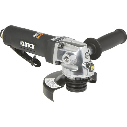 No Nonsense 4 1/2 Inch Air Angle Grinder Cranking 12000 RPM Tough Power featuring a composite body and swivel guard.