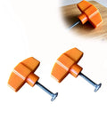 Premium Replacement Upper Handle Knob Featuring Stainless Steel Carriage Bolt And Wing Nut To Restore Cracked Mower Grips in orange.