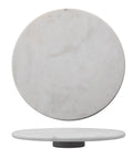 Top Shelf Smooth Spin White Marble Lazy Susan 14 Inch Rolling Turntable for Kitchen Counters, 1.5 inches thick.