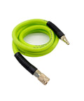 Heavy Duty Hybrid Air Hose 3/8 X 10 Ft Delivers 300 Psi Kink Blocking Flex and all weather toughness rubber PVC blend with industrial fittings.