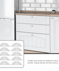 Kitchen with white cabinets featuring 12 Piece Triangle Steel Cabinet Corner Brackets 90 Degree Three Sided Fixed Design Shelf Supports For Wood Furniture