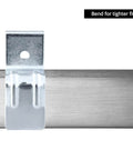 Front view of Beefy Heavy Duty Box Rail Hanger Brackets For Barn Doors Set Of Four Galvanized Steel Hardware With Rust Proof Finish