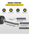 Heavy Duty Air Hammer And Air Impact Wrench Kit With Pneumatic Twin Hammer Torque and Long Nose Reach For Fast Truck Tire Changes Featuring One Inch Square Drive showing 8 inch anvil, heat-proof, aluminum alloy casing.