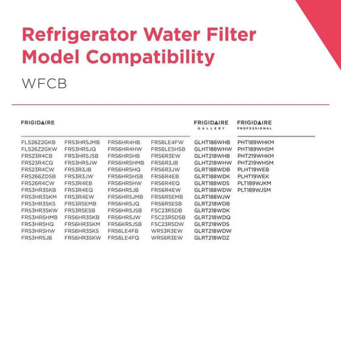 Compatibility chart for PureSource WFCB Refrigerator Water Filter Replacement For Crisp H2O models.