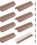 8 Pack Concealed Drawer Pulls With Curved Aluminum Alloy Edge Design, Modern Invisible Cabinet Handles, screws included