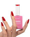 Dope Big Apple Red Gel Polish Salon Grade 0.5 Fl Oz Soak Off UV LED Cure For 60 To 90 Seconds Safe Low Odor HEMA Free And TPO Free Nail Lacquer bottle