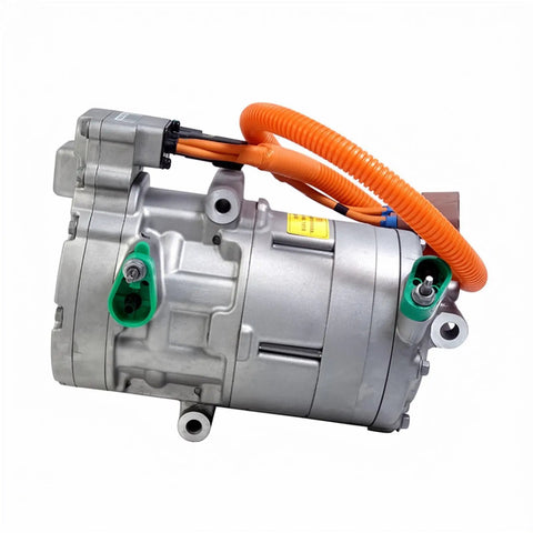 High Voltage Electric AC Air Conditioning Compressor For Tesla Model S And Model X direct bolt-on unit with orange wiring.
