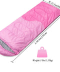 Pink 3 Season Sleeping Bag For Adults And Kids Camping Gear, Lightweight Yet Warm, Water Resistant Shell, Backpacking Friendly