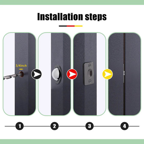 Installation of Interior Door Ball Catch Kit with Drive In Design and Adjustable Tension Concealed Dual Bearing System