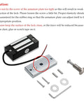 Heavy Duty 130 Lbs Electric Magnetic Lock For Single Door Access Control 12V Fail Safe with armature plate and installation components.
