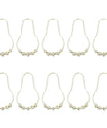 15 Piece Gold Metal Shower Curtain Hooks With Beads Decor Rings Glide Rollers For A Bathroom Curtain Hanging