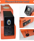 Detail view of Built Tough Commercial 3D Printer Filament Extruder With Adjustable Speed And Dual Extrusion Dies, showcasing control panel and nozzle.