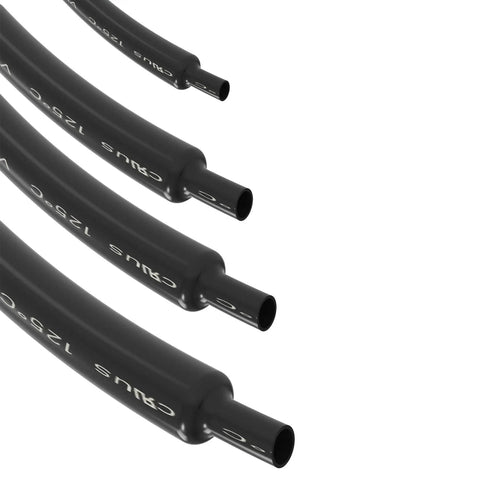 40 Pieces Heat Shrink Tubing Kit 4mm Diameter 40mm Length 2 To 1 Shrink Ratio Black Polyolefin Electrical Tubing close-up view