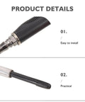 Heavy Duty Aluminum Air Blow Gun With 30cm Extension Nozzle Adjustable Flow Control For Delicate Tool Cleaning And Tough Debris Removal Extended Reach For Hard To Access Areas Versatile Pro Pneumatic Dust Blaster close-up of nozzle and extension tip