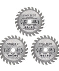 Set of three 3-inch TCT circular saw blades for wood, showing front details. Beast All Purpose Woodworking Circular Saw Blade 3 Inch TCT Cutting Blade For Solid Wood And Plywood Panels Smooth Burr Free Cut Safe And Fast Performance 3 Pack