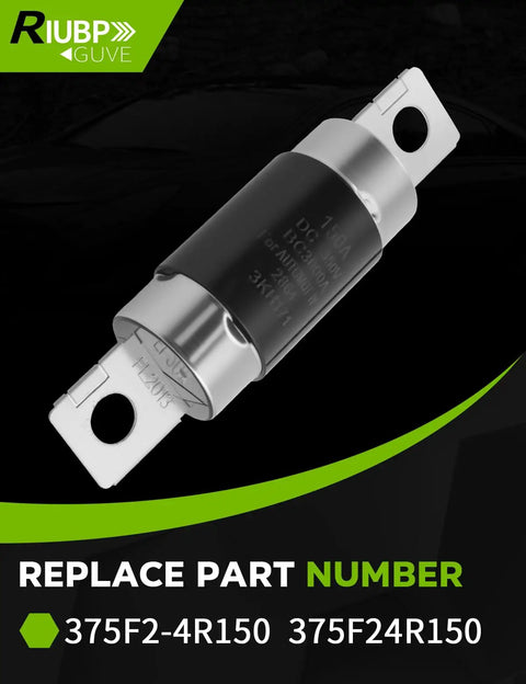 Heavy Duty High Voltage Fuse Straight Bolt On Direct Replacement Fit For Hyundai Sonata Hybrid And Kia Optima Hybrid Built Tough For Model Years 2011 Through 2015 Part 375F2 4R150 Guardian shown at an angle with part number detail.