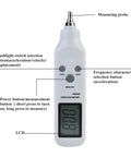 Pen Style Vibrometer With High Sensitivity Accelerometer Digital Vibration Meter And Handy Tester For On The Go Diagnostics AS63D Portable Vibration Analyzer With Storage Case, front view with LCD and probe