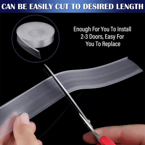 108 Inch Silicone Shower Door Seal Strip Bottom Sweep For Swing Glass Doors Waterproof Replacement being cut to size